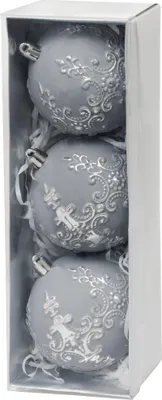 Produktbild von WEIHNACHTSKUGELN, 3 St., Silber, 8 cm