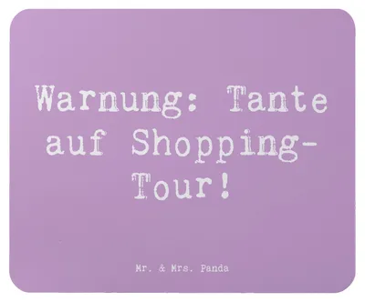 Produktbild von Mr. & Mrs. Panda Mauspad Spruch Tante Shopping - Lavendeltraum - Geschenk, Mousepad, Verwandtschaft, Verwandte, Geschenke, laptop, handgemacht, mousematte, Familie
