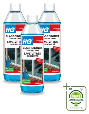 Produktbild von 3 x HG Glasreiniger Konzentrat - 500 ml - Großpackung - 3 Stücke