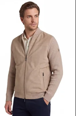 Produktbild von Bugatti Strickjacke Baumwolle beige weite Passform