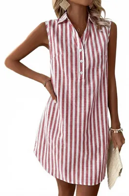 Produktbild von Sommerkleid für Damen – Ärmellos und lässig mit Streifen