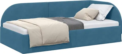 Immagine prodotto di vidaXL Struttura letto ad angolo con testiera blu 90 cm x 200 cm in velluto