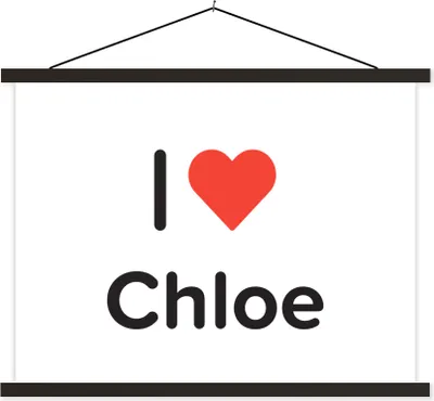 Produktbild von MuchoWow® Textilposter Ich liebe - Chloe - Mädchen 120x90 cm mit schwarzem Rahmen - Aufhänger für Poster