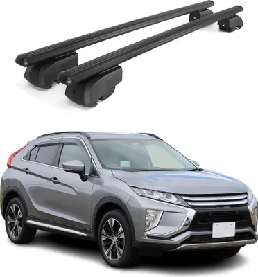 Image de Barres de toit Transversales pour Mitsubishi Eclipse 2017-2023 Alu Noir ABE