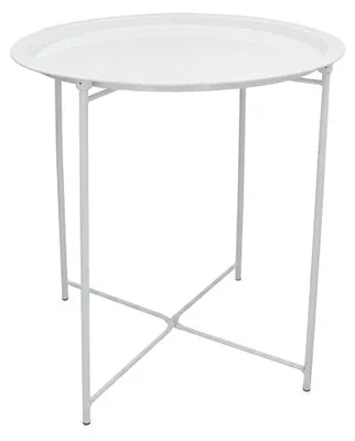 Immagine prodotto di Tavolino da Salotto Moderno in Metallo Bianco Design Minimal 47x47x51cm