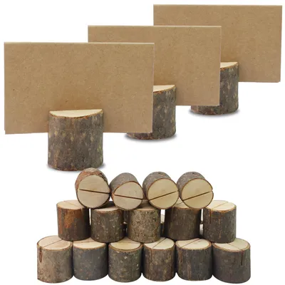 25 Holz-Kartenhalter, Tischkartenhalter, Menükartenhalter, Dekoration