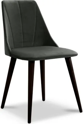 Productafbeelding van Eetkamerstoelen, set van 2, CAROS, massief beuken-wengé hout, stof, donkergrijs