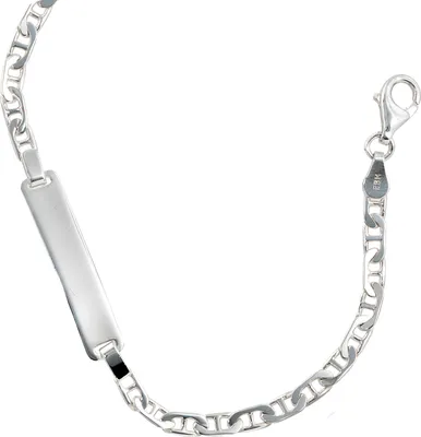 Produktbild von JOBO Schildband 925 Sterling Silber 19 cm Gravur Armband Karabiner