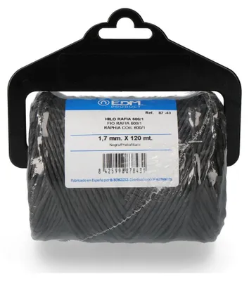 Image de 5 Bobines Raphia Noir Edm Lot De 5 Bobines De Raphia Synthétique Noir, 120m Chacune - Edm