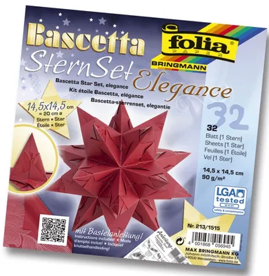 Produktbild von Folia 213/1515 Bascetta Stern - Deep Jungle, rot, Ø 20 cm