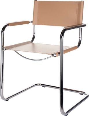 Denver classic cantilever visitor chair natural leather, Materiál:Premium