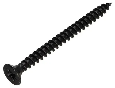 Produktbild von Spanplattenschrauben Senkkopfschraube Pozi N°3 6X60 Gesamtgewinde Stahl schwarz verzinkt