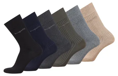 Produktbild von bugatti Herren Socken mit Baumwolle in Geschenkbox, 6 Paar