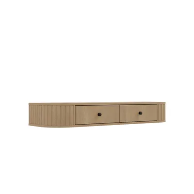 Produktbild von Schminktisch OVARO 123 cm mit Schublade und Ablage – Moderner Frisiertisch für Schlafzimmer und Ankleidezimmer – Cremona