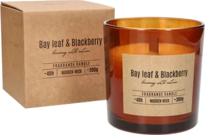 Produktbild von KOTARBAU® Duftkerze im Glas Kerze mit Holzdocht Bay Leaf&Blackberry Geschenke mit Angenehmer Duft Aromatherapie Dekorations-Kerzen