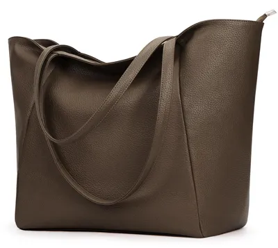 Zdjęcie produktu dla Damska torba typu shopper wykonana z materiału przypominającego skórę (PU), z zamkiem