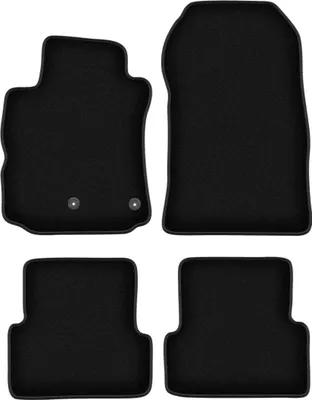 Image de Tapis de sol velours sur-mesure pour Renault Modus (2004-2012, monospace) noir, jeu 4 pièces, fixations