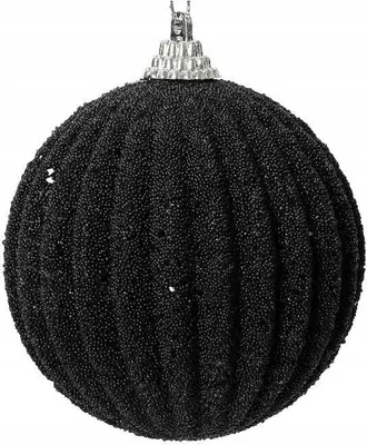 Productafbeelding van Kerstbal foam d8 cm zwart a2 kerst Decoris
