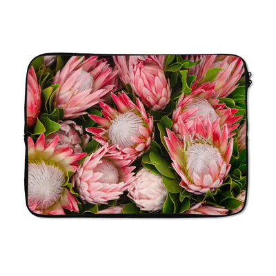 Produktbild von MuchoWow® Laptop Hülle 14 ZollBlumen - Rosa - Protea Laptoptasche - Laptoptasche - Stoßsicher - Schutzhaube