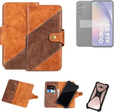 Produktbild von K-S-Trade Handyhülle Schutzhülle Bookstyle Case Wallet-Case kompatibel mit Samsung Galaxy M54 5G Cover Klapphülle Kantenschutz Smartphone