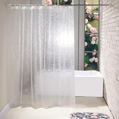 Produktbild von Dicker EVA-Duschvorhang, transparent, wasserdicht, schimmelresistent, Badezimmervorhang – 180 x 180 cm