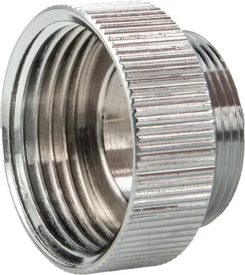 A close-up studio shot of a metal adapter fitting.