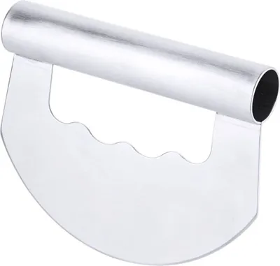 Produktbild von Einhand-Wiegemesser zweischneidig, geschärfter Edelstahl 18/0, mit schwarzen Griffen aus Polypropylen, Solinger Spitzenqualität