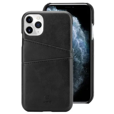 Produktbild von Crong, Hülle iPhone 11 Pro aus Kunstleder mit Kartenfächern, Schwarz