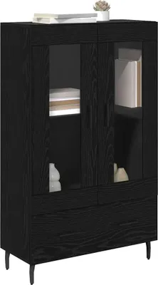 Obrázok produktu pre vidaXL Highboard čierny dubový vzhľad 69,5 x 31 x 115 cm materiál na báze dreva