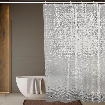 Image de OTraki, rideau de douche transparent, 180 x 180 cm, rideau de douche anti-moisissure en EVA pour salle de bain