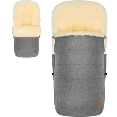 Produktbild von Fillikid Winterfußsack Lammfellfußsack für Kinderwagen Buggy Jogger Kinder Fußsack (Hellgrau)