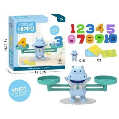Produktbild von Lernspielzeug mit Zahlen, Nilpferdgewichten und Zählkarten