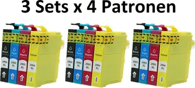 Image de 12 cartouches d'encre compatibles T29 XL pour Epson XP-235 245 247 255 257 332 335 342 342 345 352 355 432 435 435 442 445 445 452 455 452 455