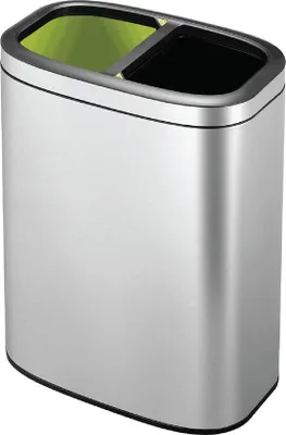 Produktbild von Famanu Abfallbehälter - 5+5 Liter, Edelstahl, ideal für Büro und Zuhause