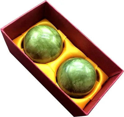 Imagen del producto de Pelotas antiestrés de jade, 2 unidades, para masaje manual, reducen el estrés