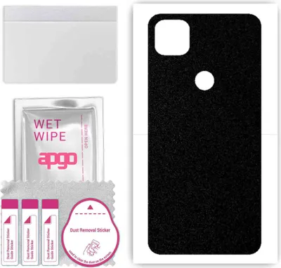 Produktbild von apgo Rückseite Schutzfolie, Skin, kompatibel mit Google Pixel 4a, Hinten Displayschutzfolie aus Vinylfolie, kratzfest, einfache Montage - Mattschwarz
