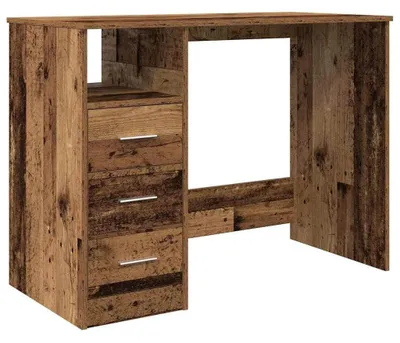 Produktbild von Moderner Schreibtisch aus Massivholz mit 3 Schubladen