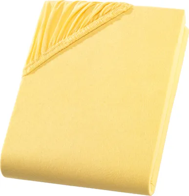 Produktbild von Spannbettlaken 70x140 cm Babybett – 100% Baumwolle, Jersey, Kinderbett Spannbetttuch für Matratzen bis 15 cm Höhe, Gelb