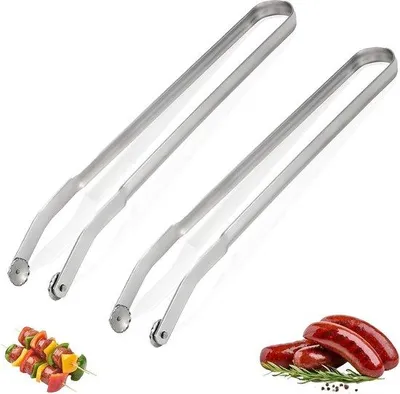 Obrázok produktu pre Otočné grilovacie kliešte 38 cm z nehrdzavejúcej ocele s kolieskami na grilovanie