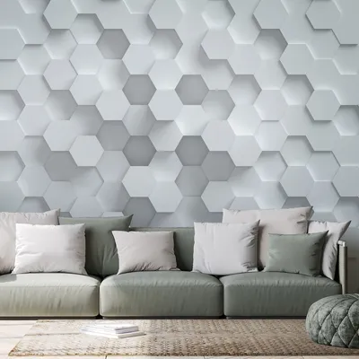 Produktbild von A.S. Creation Livingwalls Fototapete The Wall 382901 Eine Rolle Ein Motiv 3.71 x 2.80 m Geometrisch Weiß