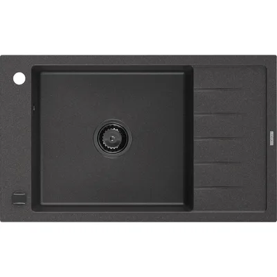 Obrázek produktu pro Mexen Elias 1-miskový granitový dřez s odkapávačem 795 x 480 mm, Skvrnitá černá, sifon Černá - 6511791005-76-B