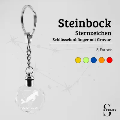 Produktbild von Sternzeichen Steinbock Multicolor Schlüsselanhänger mit Geschenkbox
