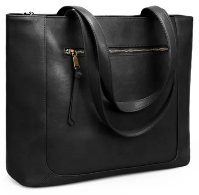 Image de Grand sac à main en cuir pour femmes, avec compartiment pour ordinateur portable