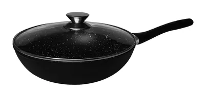 Produktbild von WOK Pfanne 28cm Induktion Deckel Anti Haft Bratpfanne Marmor Antihaft-Marmorbeschichtung, Geeignet für alle Herdarten