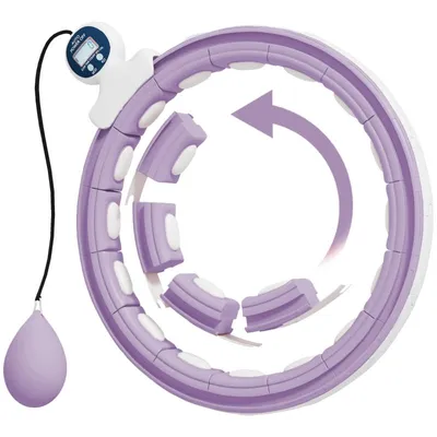 Produktbild von Smart Hula Hoop Reifen mit Gewicht & Zähler – Massage Fitness Hula Hoop 16 Glieder Verstellbar (76-113 cm) für , Violett