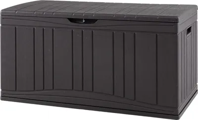 Produktbild von COSTWAY Gartenbox 300L, Auflagenbox mit abschließbarem Deckel & Gasdruckfedern, Aufbewahrungsbox wetterfest, Kissenbox Outdoor für Braun