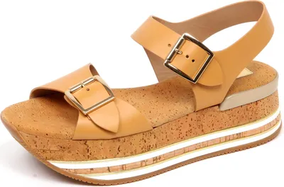 Produktbild von F4114 sandalo donna dunkel beige HOGAN H354 scarpe Kork Sandale Schuh Frau