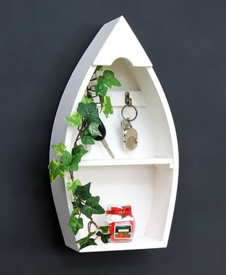 Schlüsselboard mit Ablage Boot 93542-XL Schlüsselhaken Wandregal 38 cm Leiste