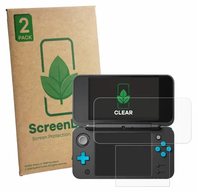 Produktbild von 2x ScreenLeaf Schutzfolie für New Nintendo 2DS XL Displayschutz Display Schutz Folie Klar Transparent