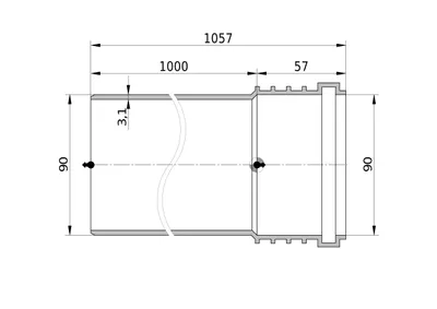 Obrázek produktu pro Trubka odpadní odhlučněná Wavin SiTech+ PP STEM DN 90 x 3,1 x 1000 mm, černá